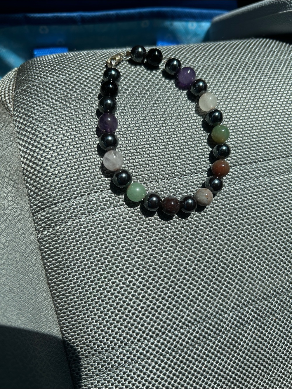 Multi-Stone Beaded Bracelet with Black Hematite Beads-7.5 to 8 wrist size